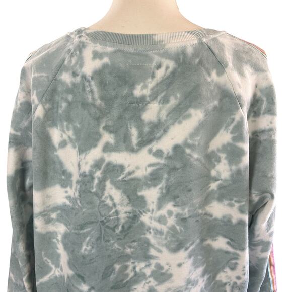 Rip Curl Twin Fin Sweatshirt Size Medium Light Blue White Tie-Dye Crew Neck Top - Picture 6 of 10